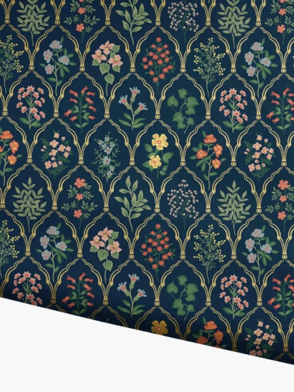 Hawthorne Wallpaper in Navy Multi from Rifle Paper Co. (Multiple Rolls)